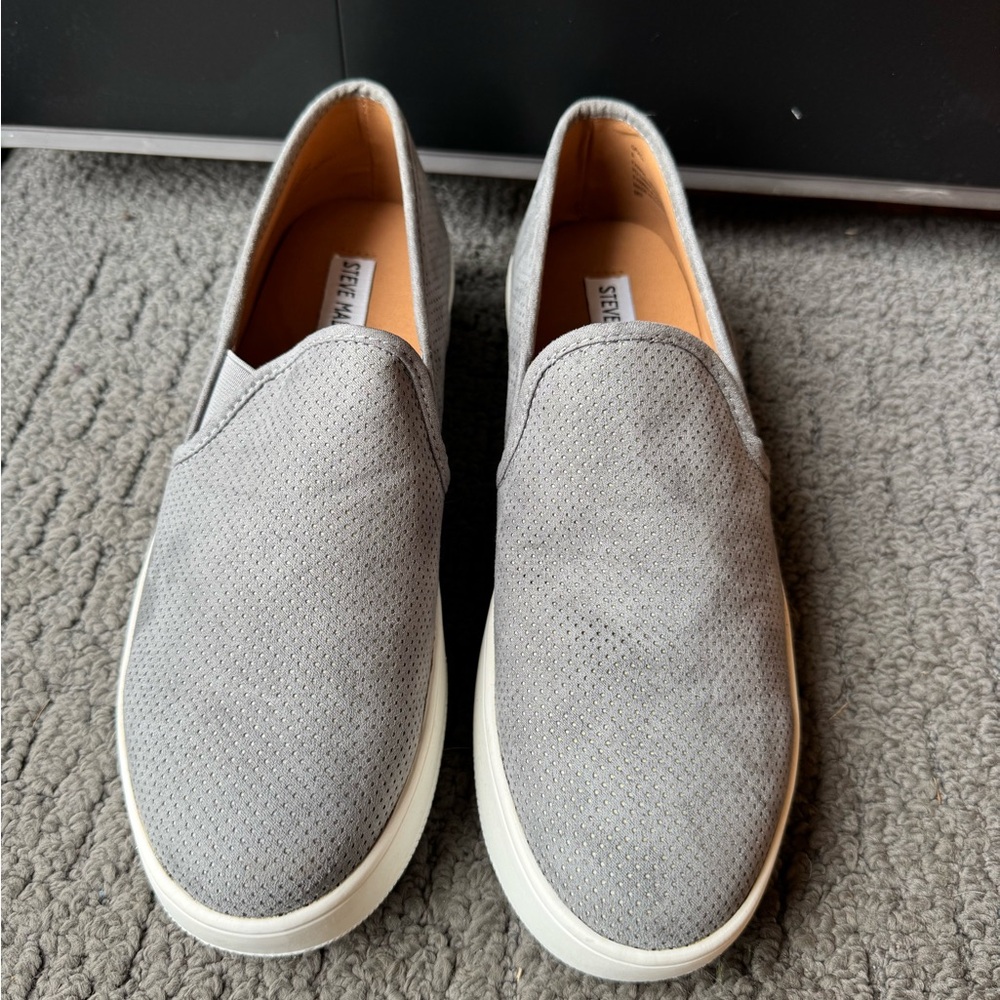 Steve Madden Gray Slip-On Shoes